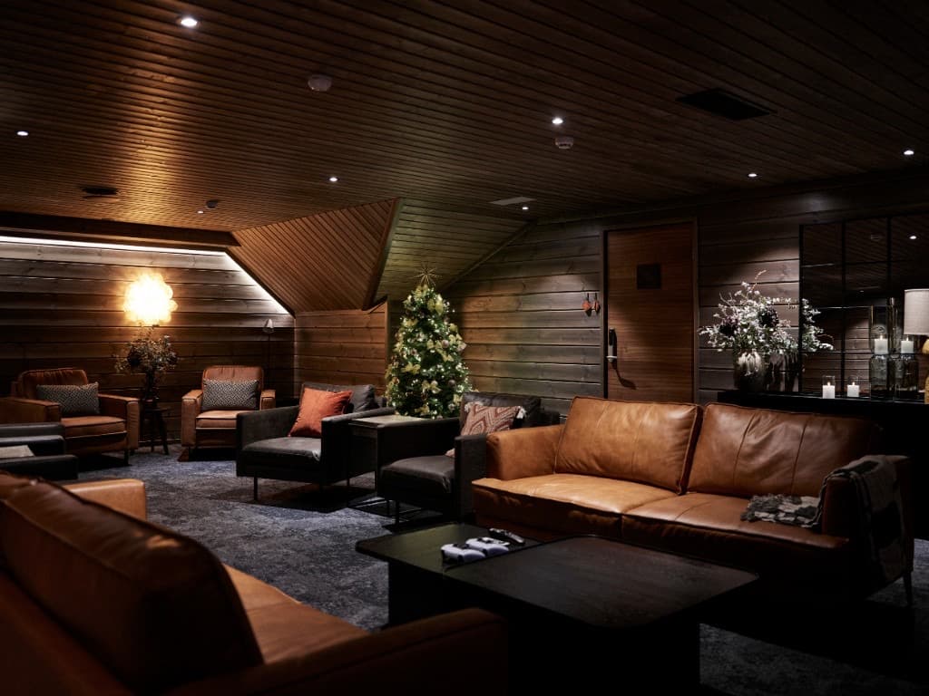 Leather lounge of a private villa